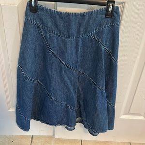 Maeve midi length denim skirt from Anthropologie